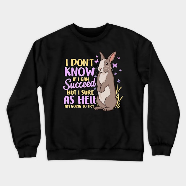 Trying To Succeed Bunny Crewneck Sweatshirt by dilger